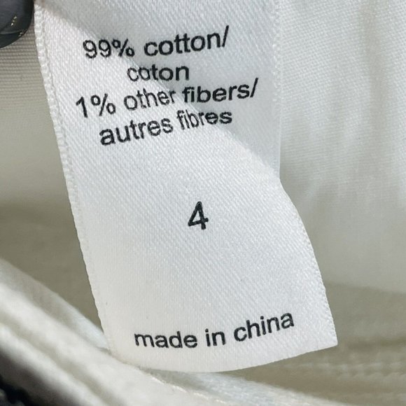 Women Maurices M High Rise Cut Off Stitched White Denim Blue Jean Shorts Size 4 - Picture 6 of 10